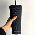 2021 black matte studded venti tumbler  Coffee Mug With Straw Black Matte Studded Tumbler With Customized  logo
